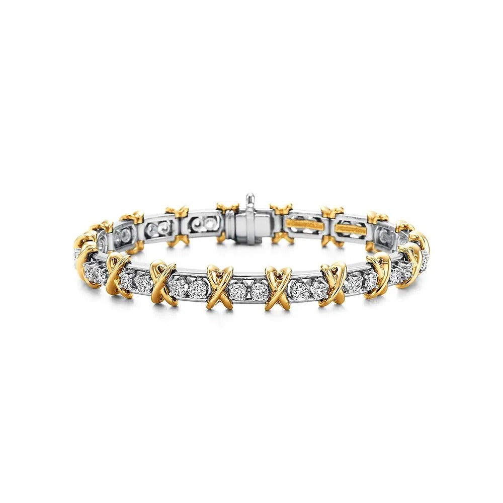 Luxury Two-Tone Zirconia Bracelet