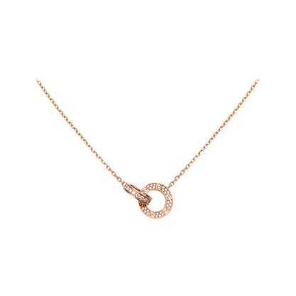 Luxury Gold Zirconia Circle Necklace