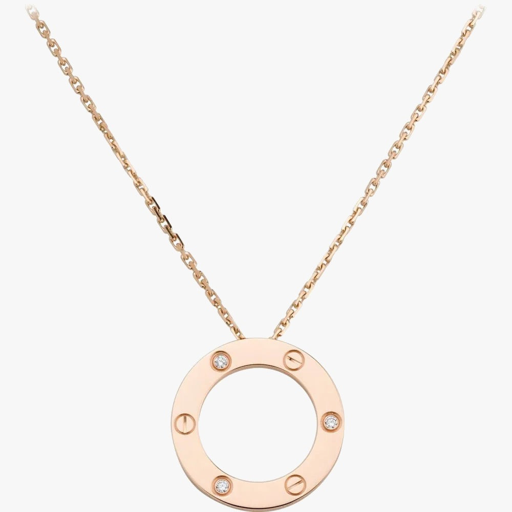 Luxury Rose Gold Zirconia Circle Necklace