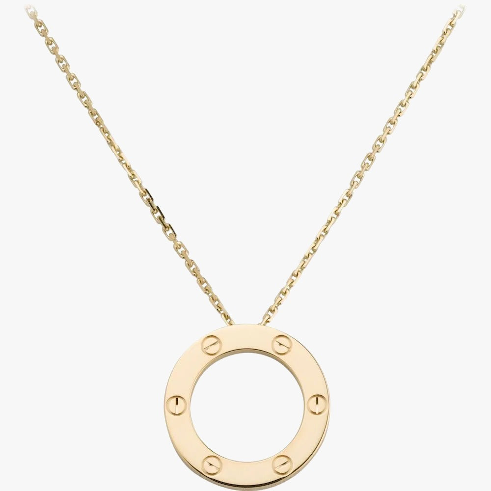 Luxury Rose Gold Zirconia Circle Necklace