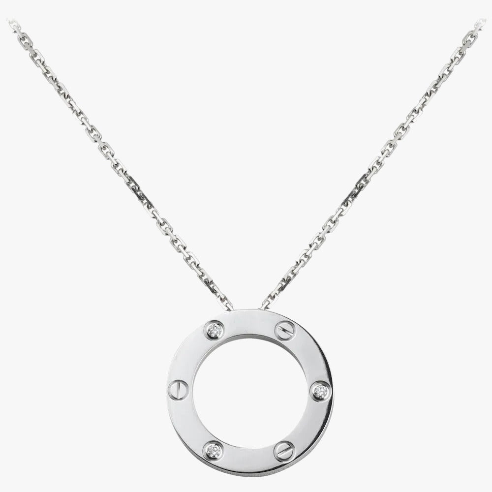 Luxury Rose Gold Zirconia Circle Necklace