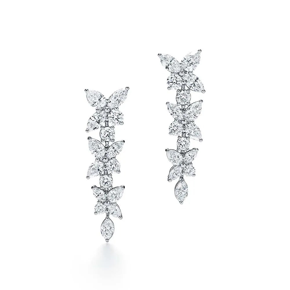 Luxury Silver Butterfly Earrings