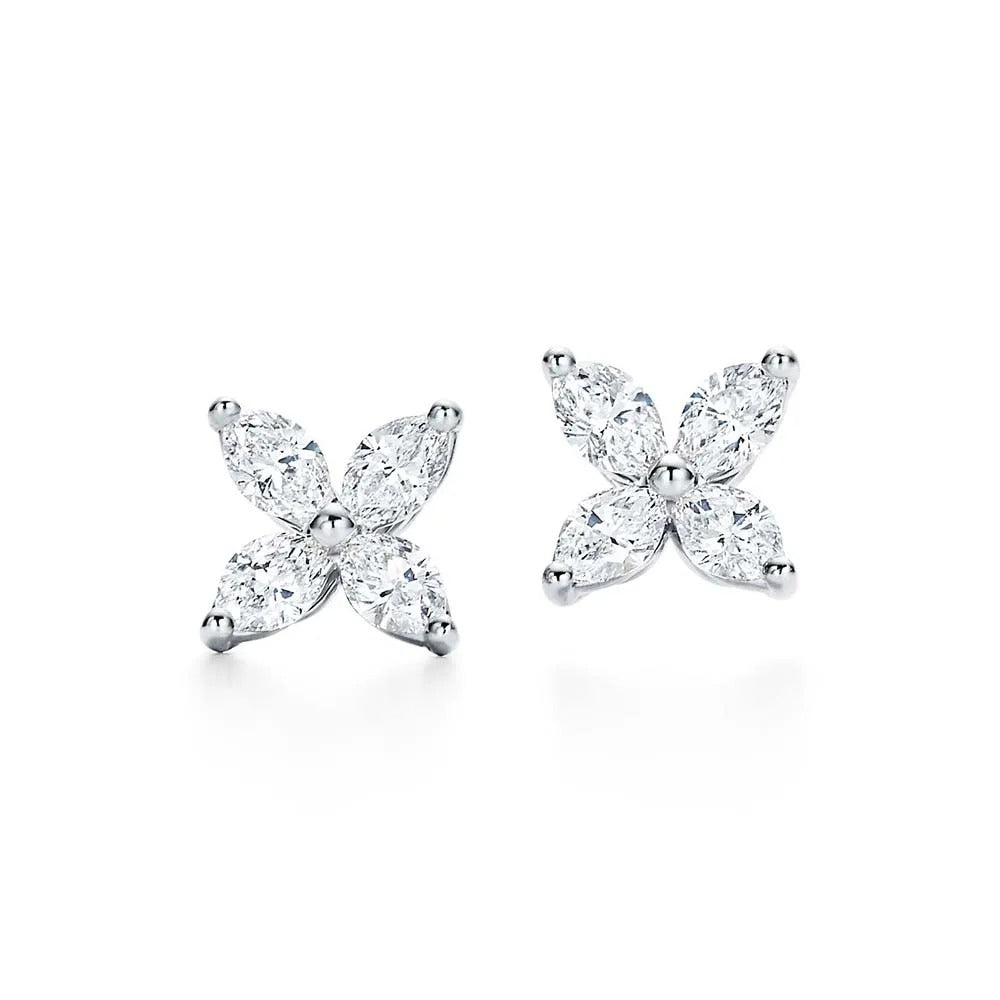 Luxury Silver Butterfly Earrings