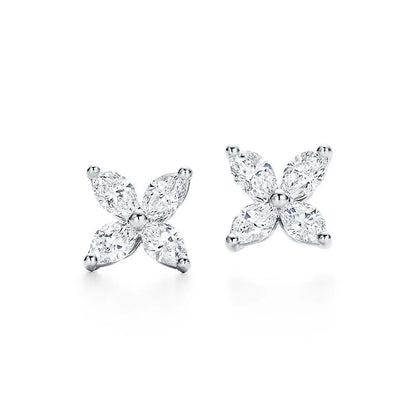 Luxury Silver Butterfly Earrings