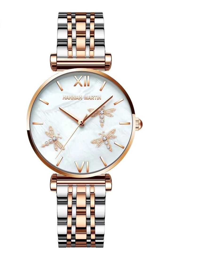 Luxury Two-Tone Dragonfly Watch