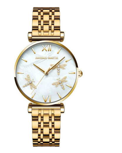 Luxury Two-Tone Dragonfly Watch