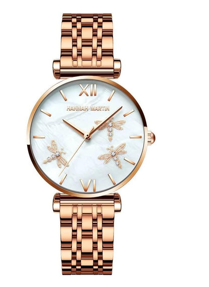 Luxury Two-Tone Dragonfly Watch