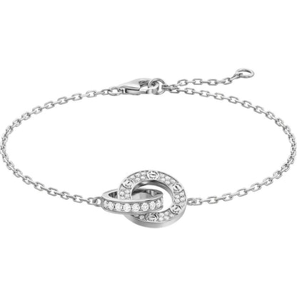 Elegant Gold, Rose Gold  Silver Zirconia Ring Bracelet