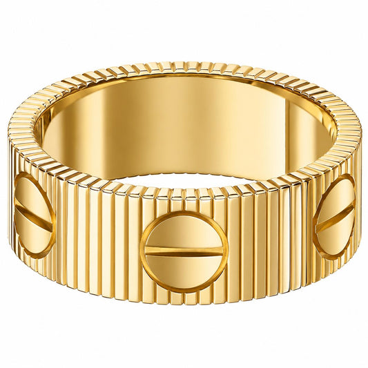 Elegant Gold Screw Ring