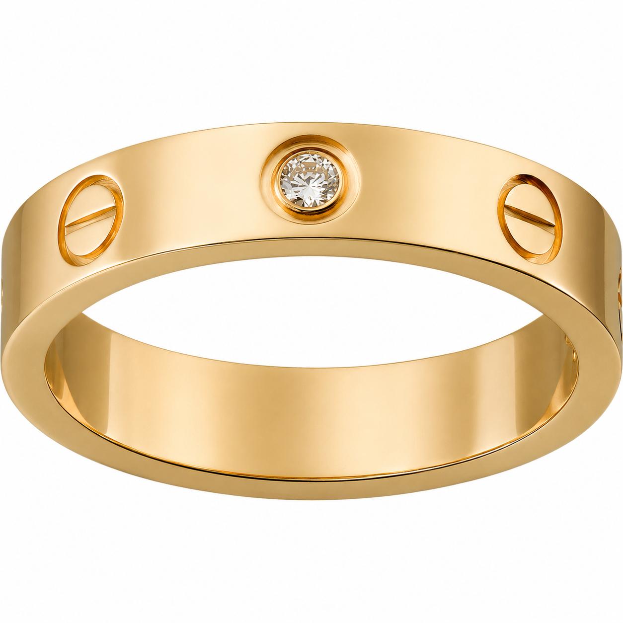 Elegant Gold Screw Ring