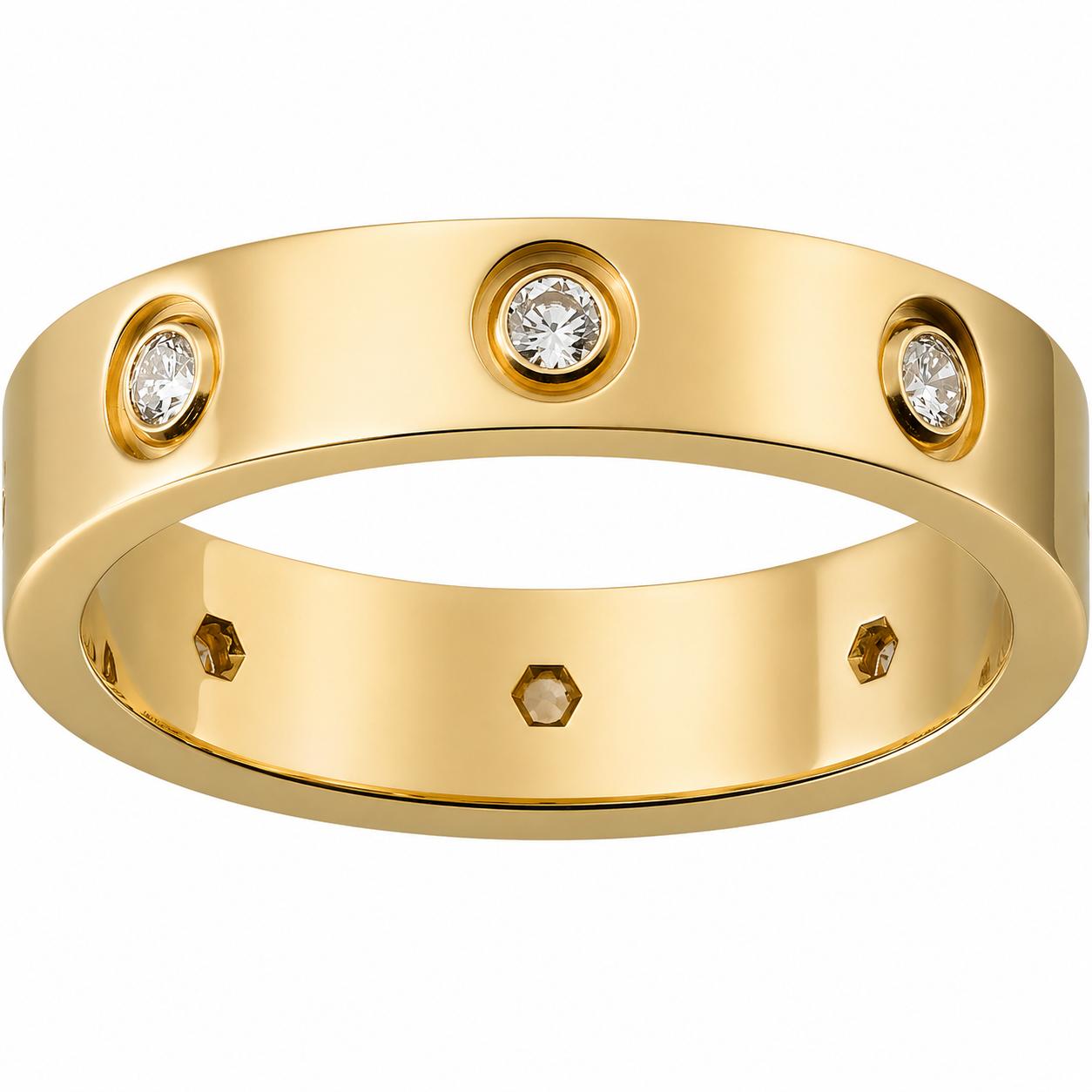 Elegant Gold Screw Ring