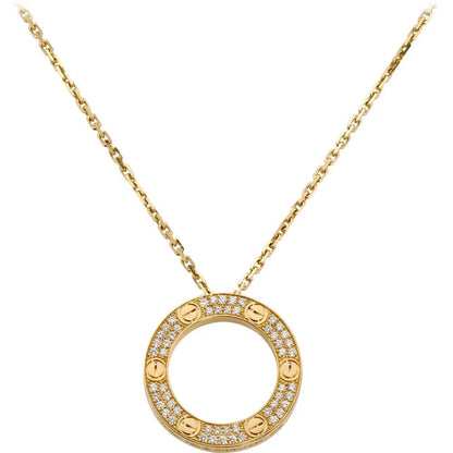 Luxury Rose Gold Zirconia Circle Necklace