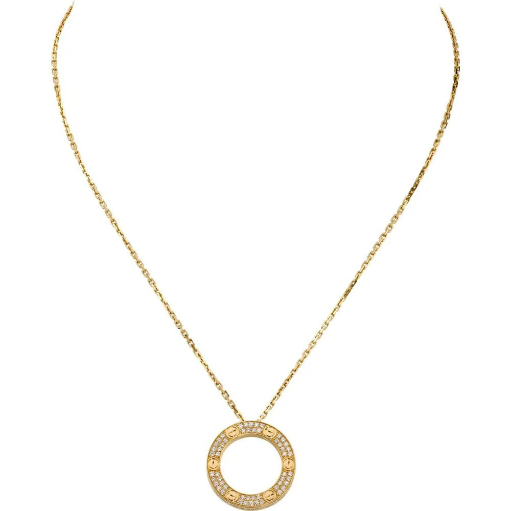 Luxury Rose Gold Zirconia Circle Necklace