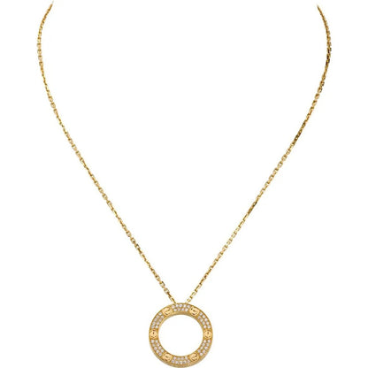 Luxury Rose Gold Zirconia Circle Necklace