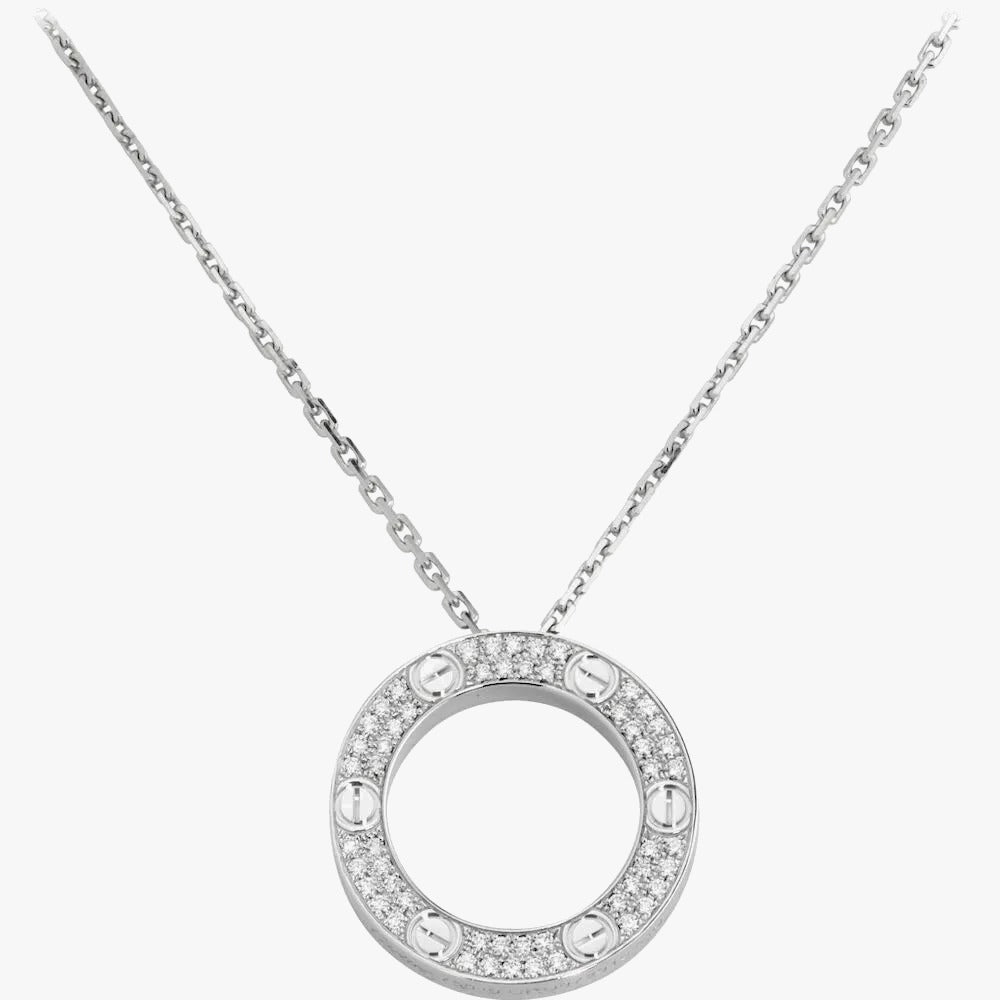 Luxury Rose Gold Zirconia Circle Necklace