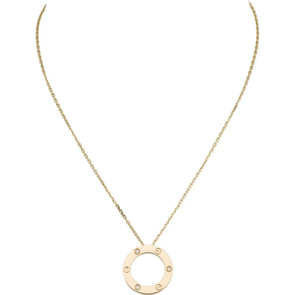 Luxury Rose Gold Zirconia Circle Necklace