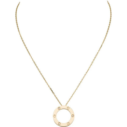 Luxury Rose Gold Zirconia Circle Necklace