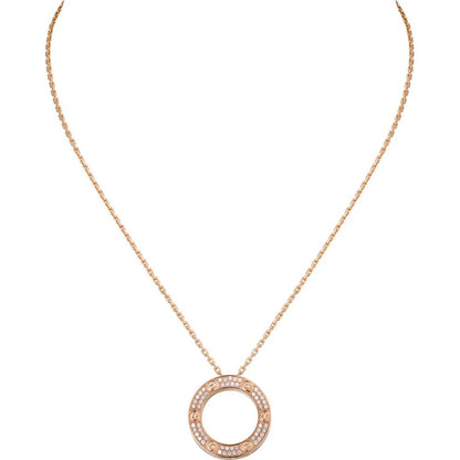 Luxury Rose Gold Zirconia Circle Necklace