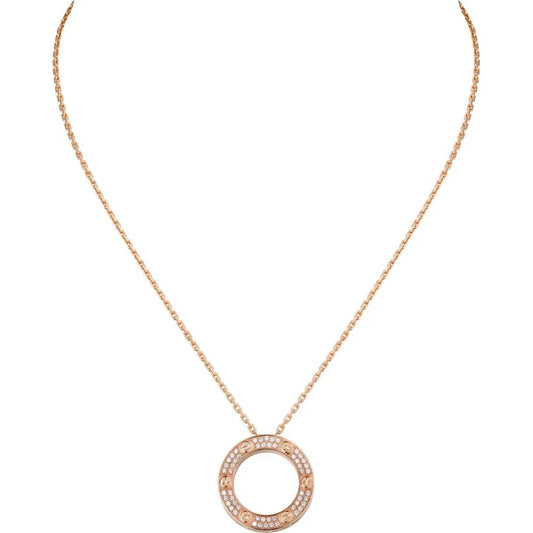 Luxury Rose Gold Zirconia Circle Necklace