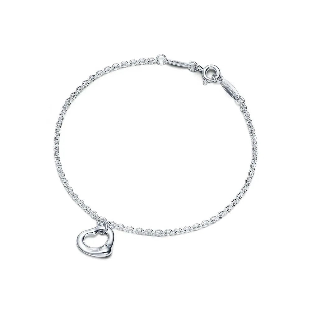 Elegant Silver Heart Arrow Bracelet