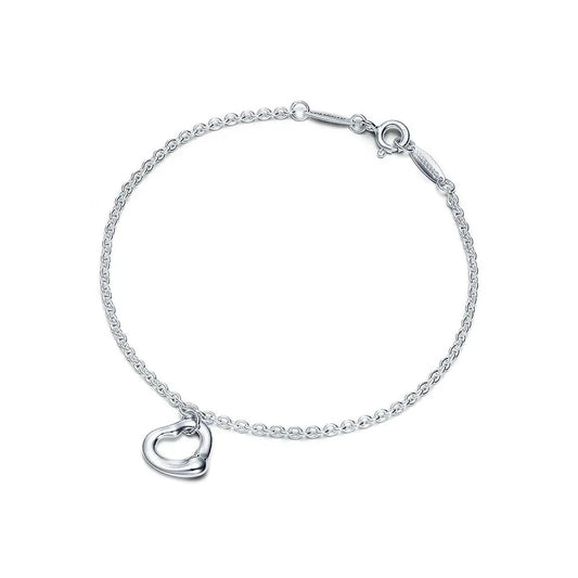 Elegant Silver Heart Arrow Bracelet