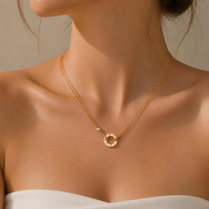 Luxury Silver Love Circle Necklace