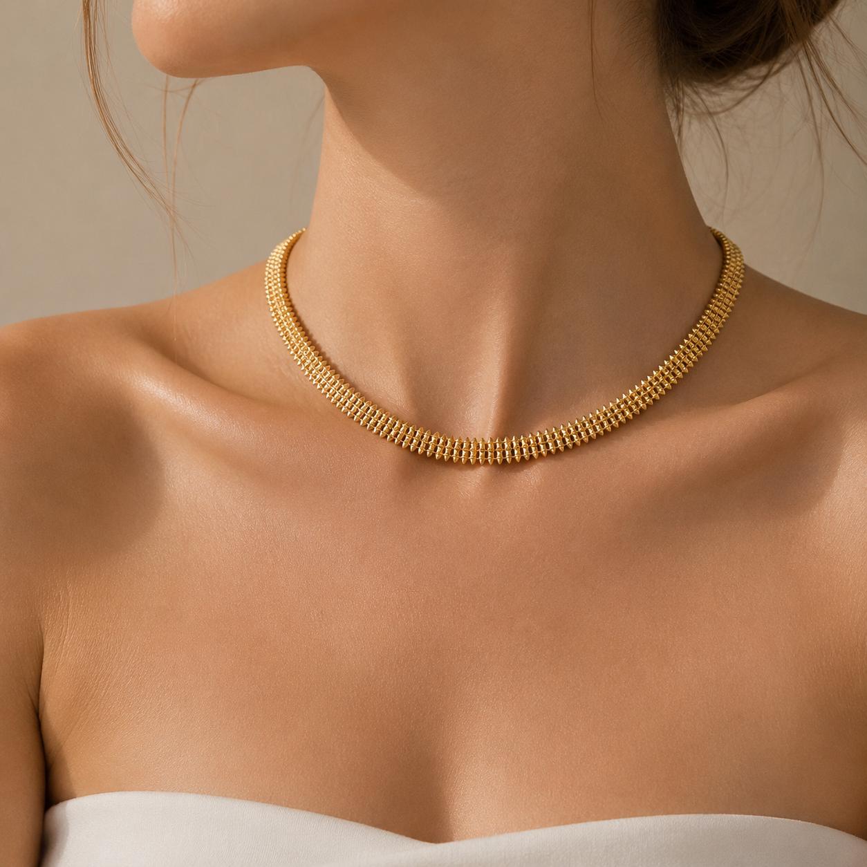 Luxury Rose Gold Spiked Necklace