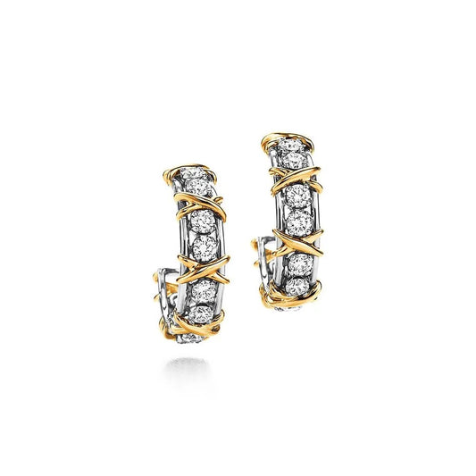 Elegant Two-Tone Hoop Earrings