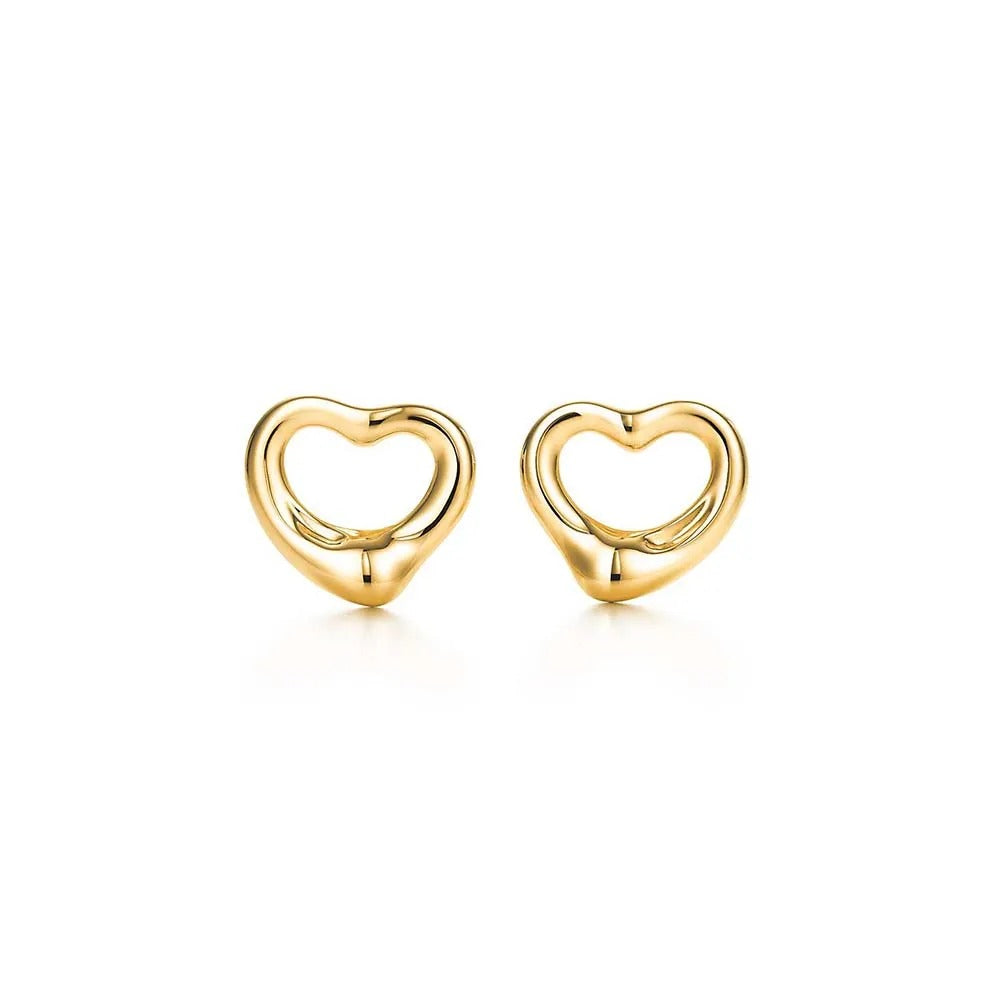 Luxury Gold Open Heart Earrings