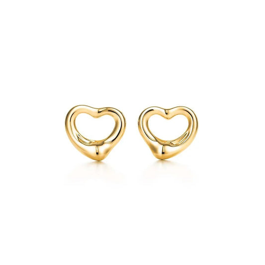 Luxury Gold Open Heart Earrings