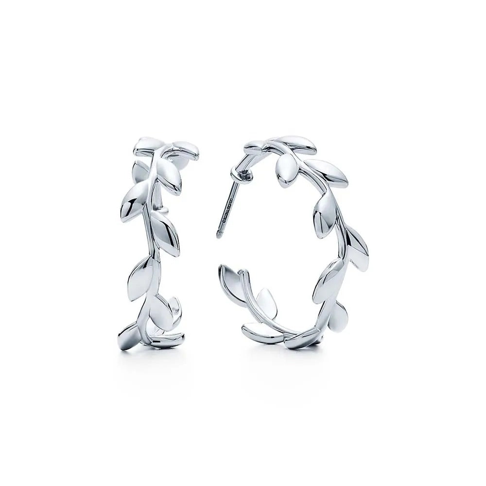 Luxury Gold Leaf Hoop Earrings