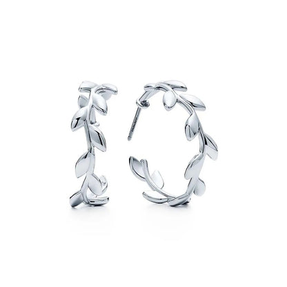 Luxury Gold Leaf Hoop Earrings