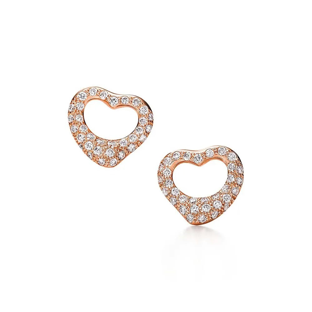 Luxury Gold Open Heart Earrings
