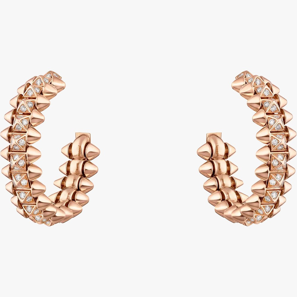 Luxury Silver Spiked Hoop Earrings