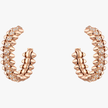 Luxury Silver Spiked Hoop Earrings