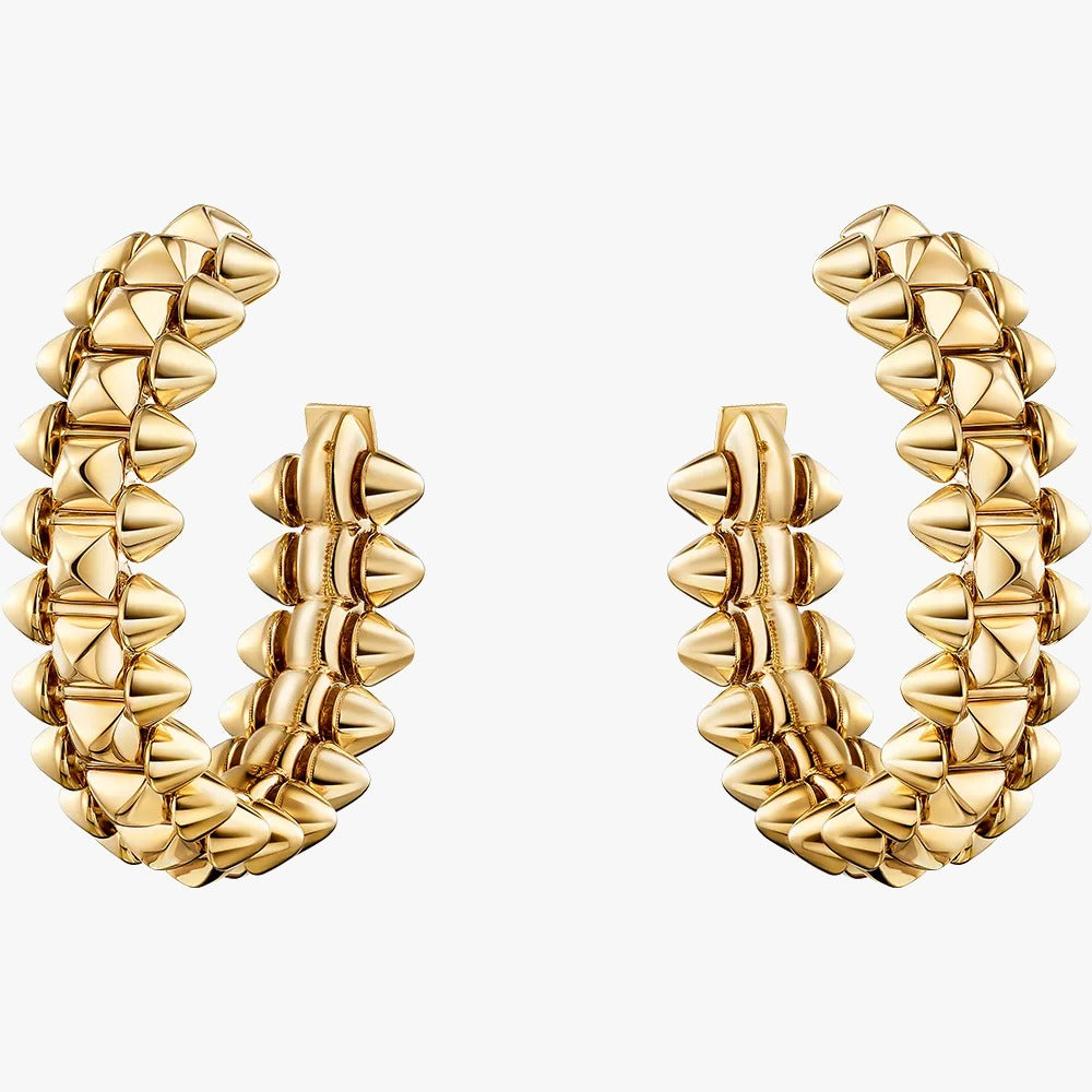 Luxury Silver Spiked Hoop Earrings
