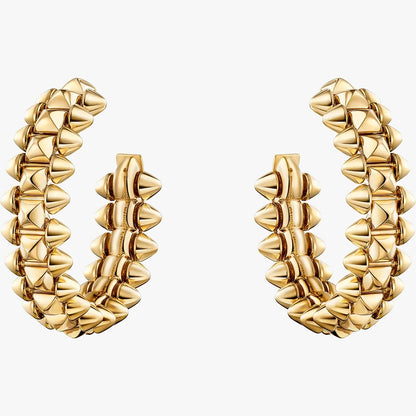Luxury Silver Spiked Hoop Earrings