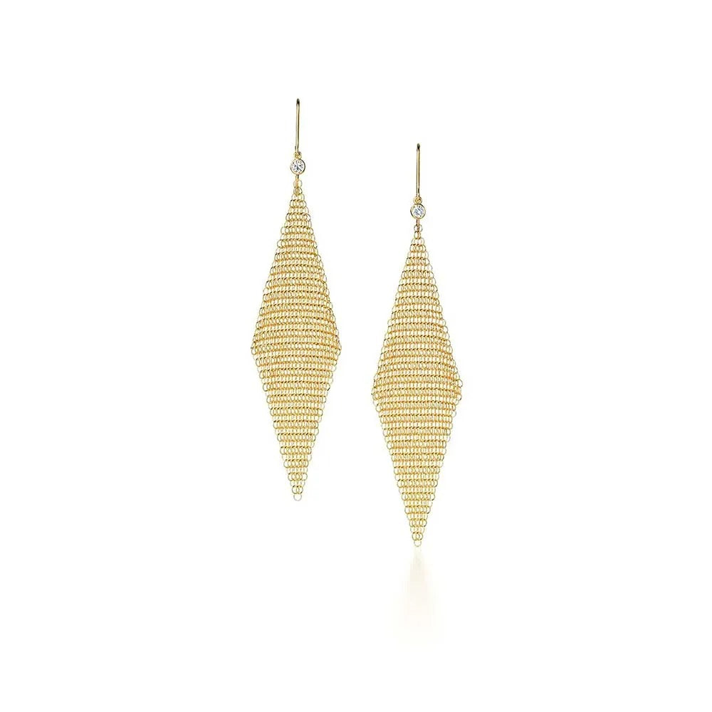 Luxury Silver Mesh Drop Earrings