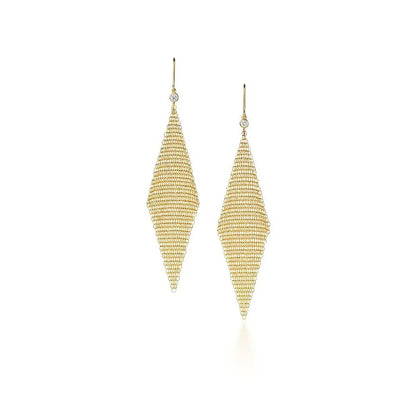 Luxury Silver Mesh Drop Earrings