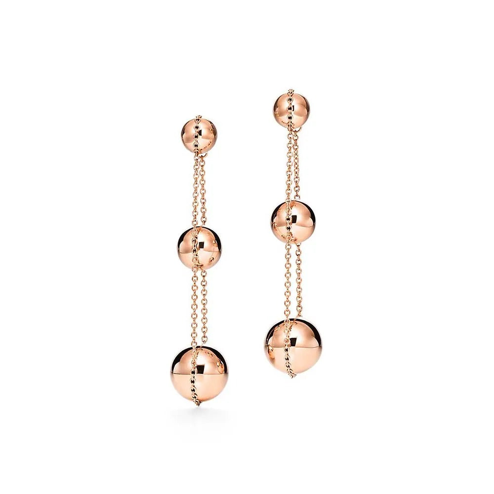 Luxury Gold Sphere Drop Earrings