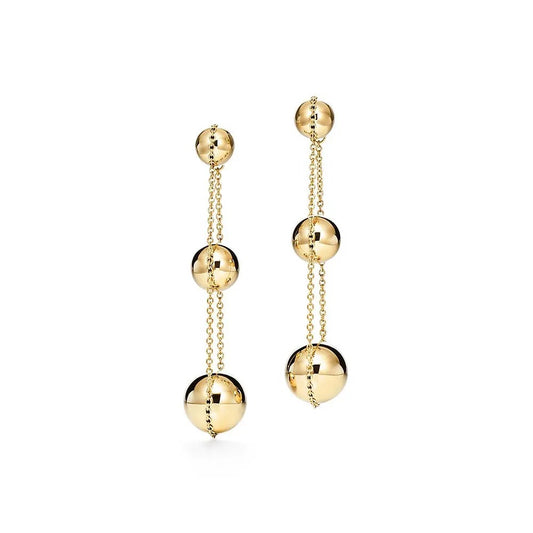 Luxury Gold Sphere Drop Earrings