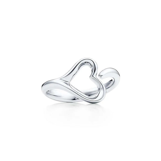 Luxury Silver Open Heart Ring