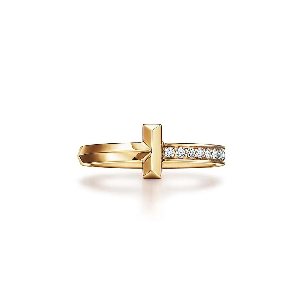 Luxury Silver Zirconia T Ring