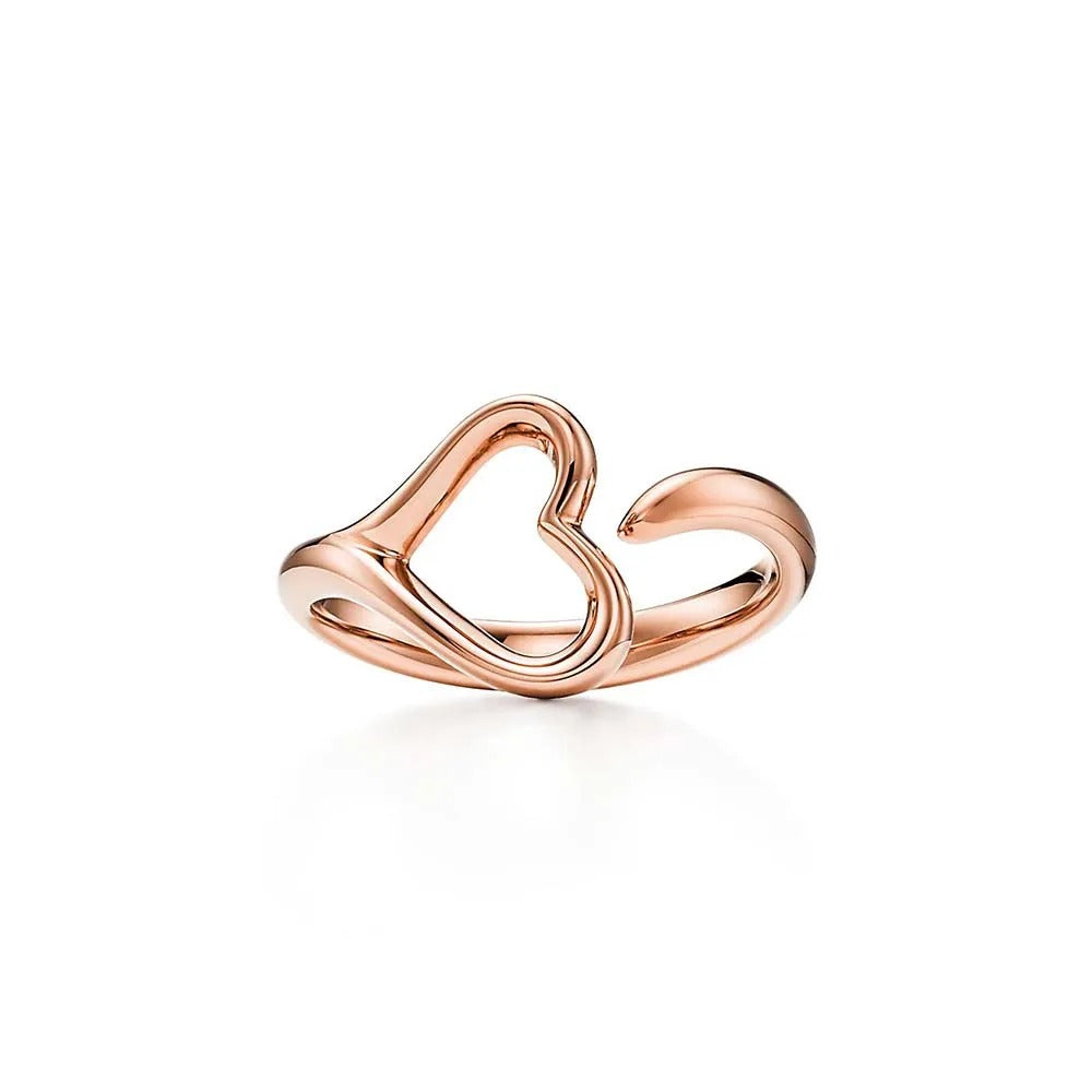 Luxury Silver Open Heart Ring