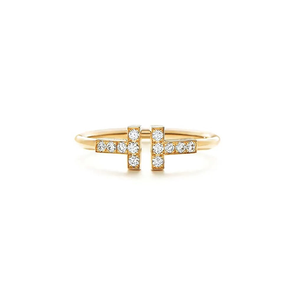 Luxury Silver Zirconia T Ring