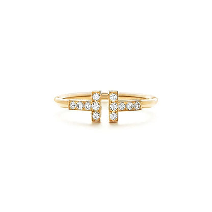 Luxury Silver Zirconia T Ring