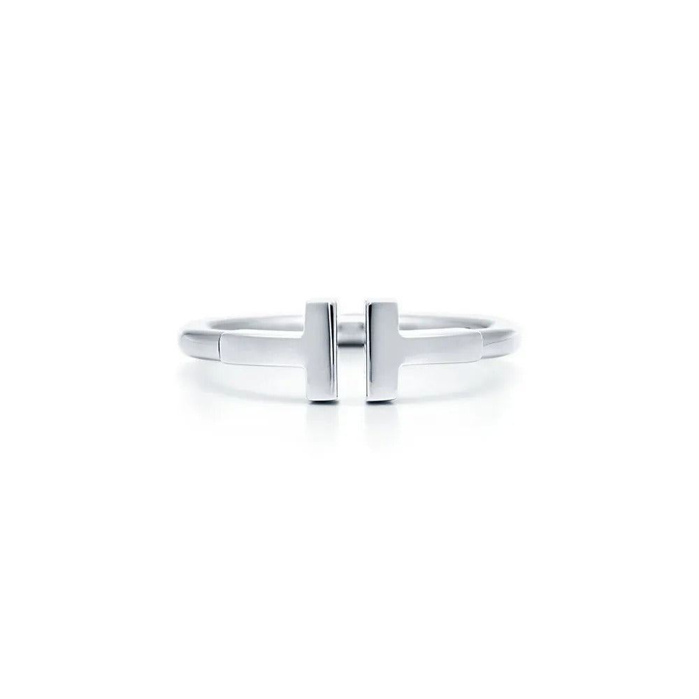 Luxury Silver Zirconia T Ring