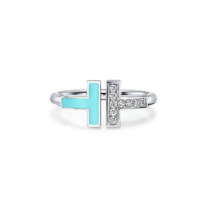 Luxury Silver Zirconia T Ring