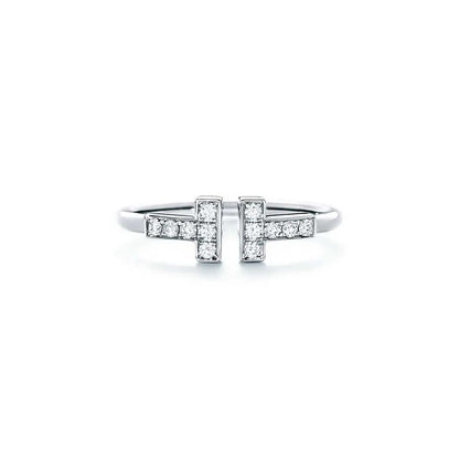 Luxury Silver Zirconia T Ring