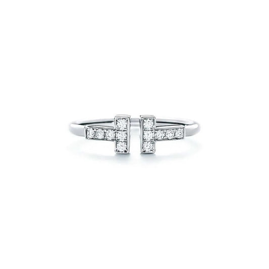 Luxury Silver Zirconia T Ring